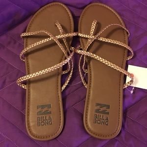 NWT billabong criss cross flip flops